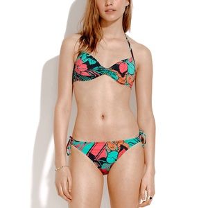 Madewell Tropical Print Halter 2 Piece Bikini